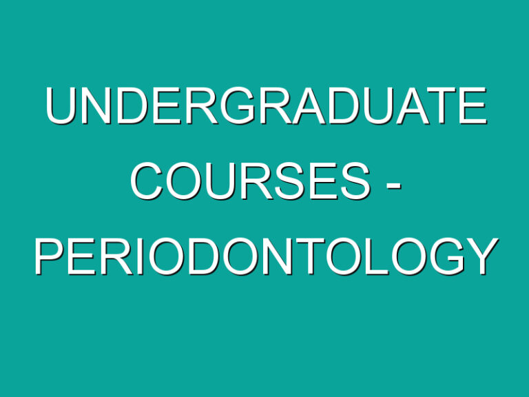 Undergraduate Courses – Periodontology